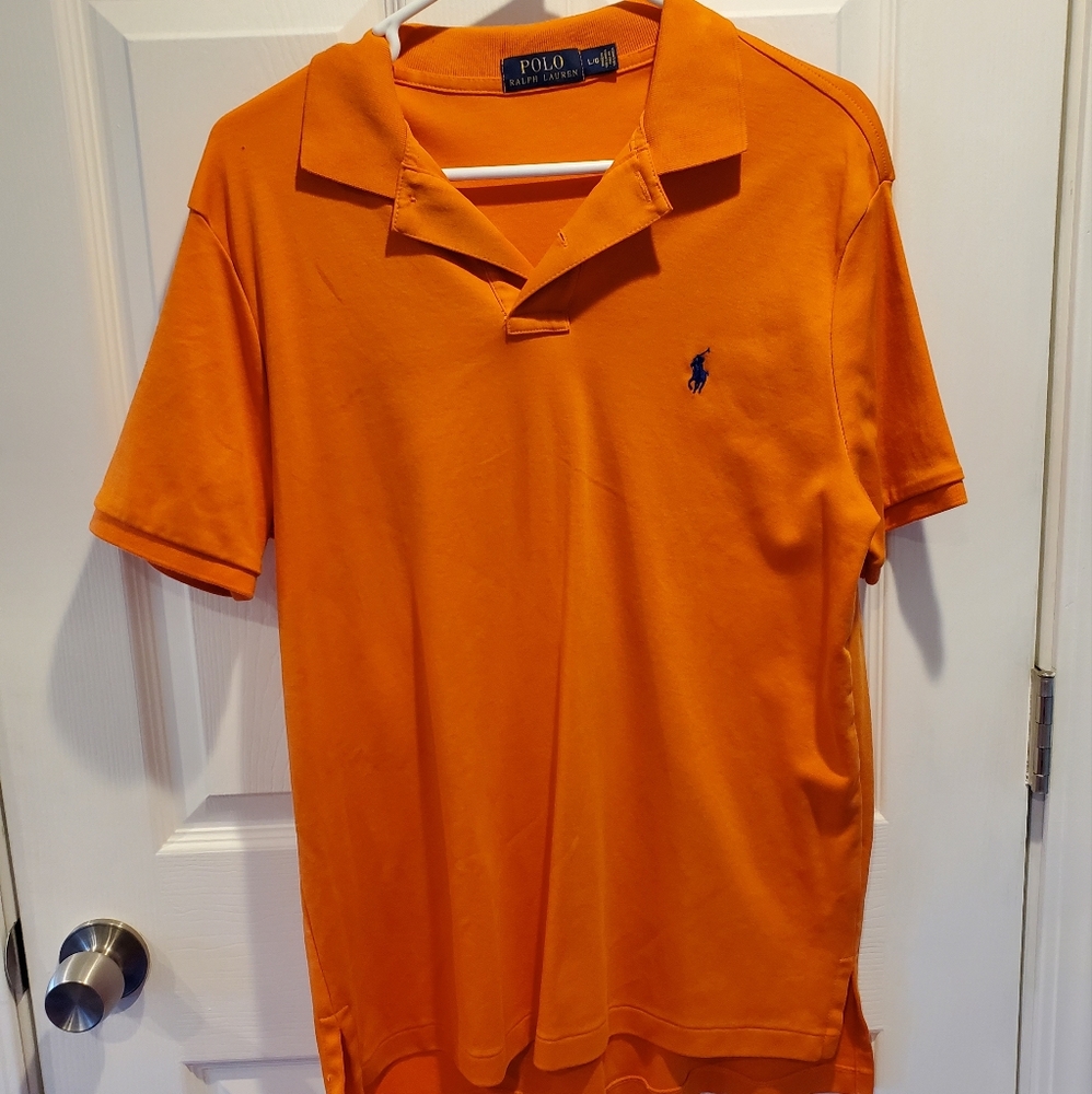 Mens POLO Ralph Lauren Orange Shirt Size Large